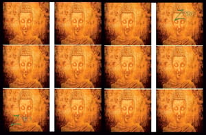 Brand Zero Luxury Speciality Decoupage Paper- Buddha Face Bright Brown Tiles