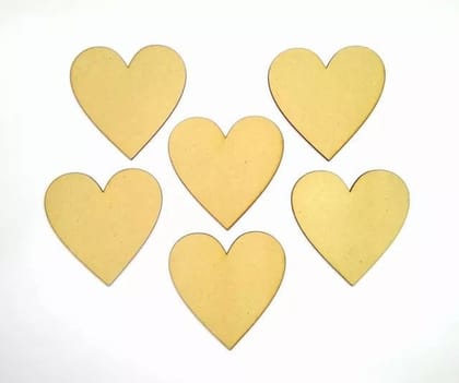 Brand Zero MDF Heart Coasters - Pack Of 6 Pcs (2.5 MM)