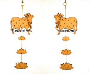 Brand Zero Pichwai Cow Cutouts Combo of Face Facing Right Side And Face Facing Left Side