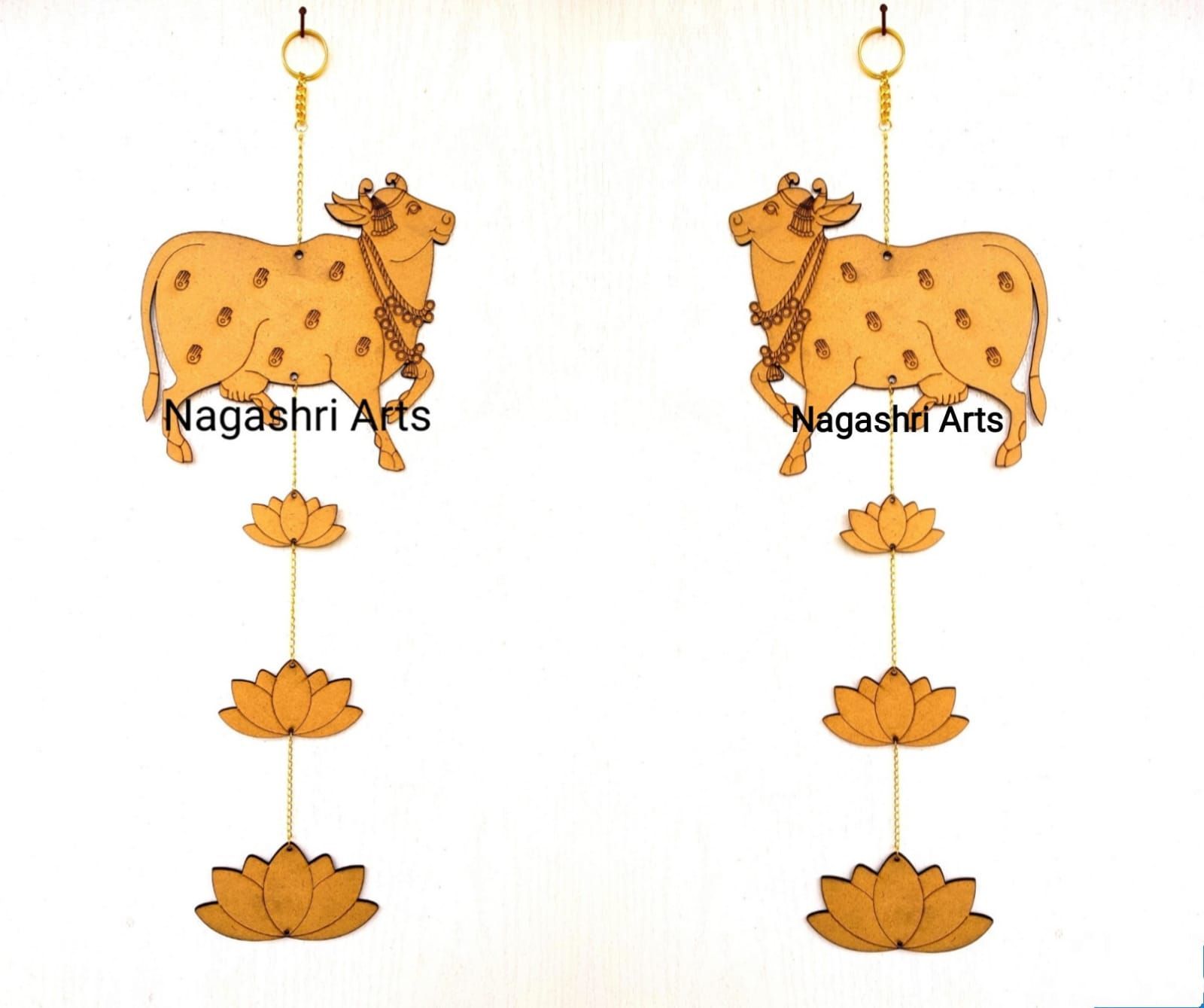 Brand Zero Pichwai Cow Cutouts Combo of Face Facing Right Side And Face Facing Left Side