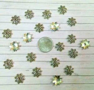 Antique Silver Shape designer Bead Cap - Design 1