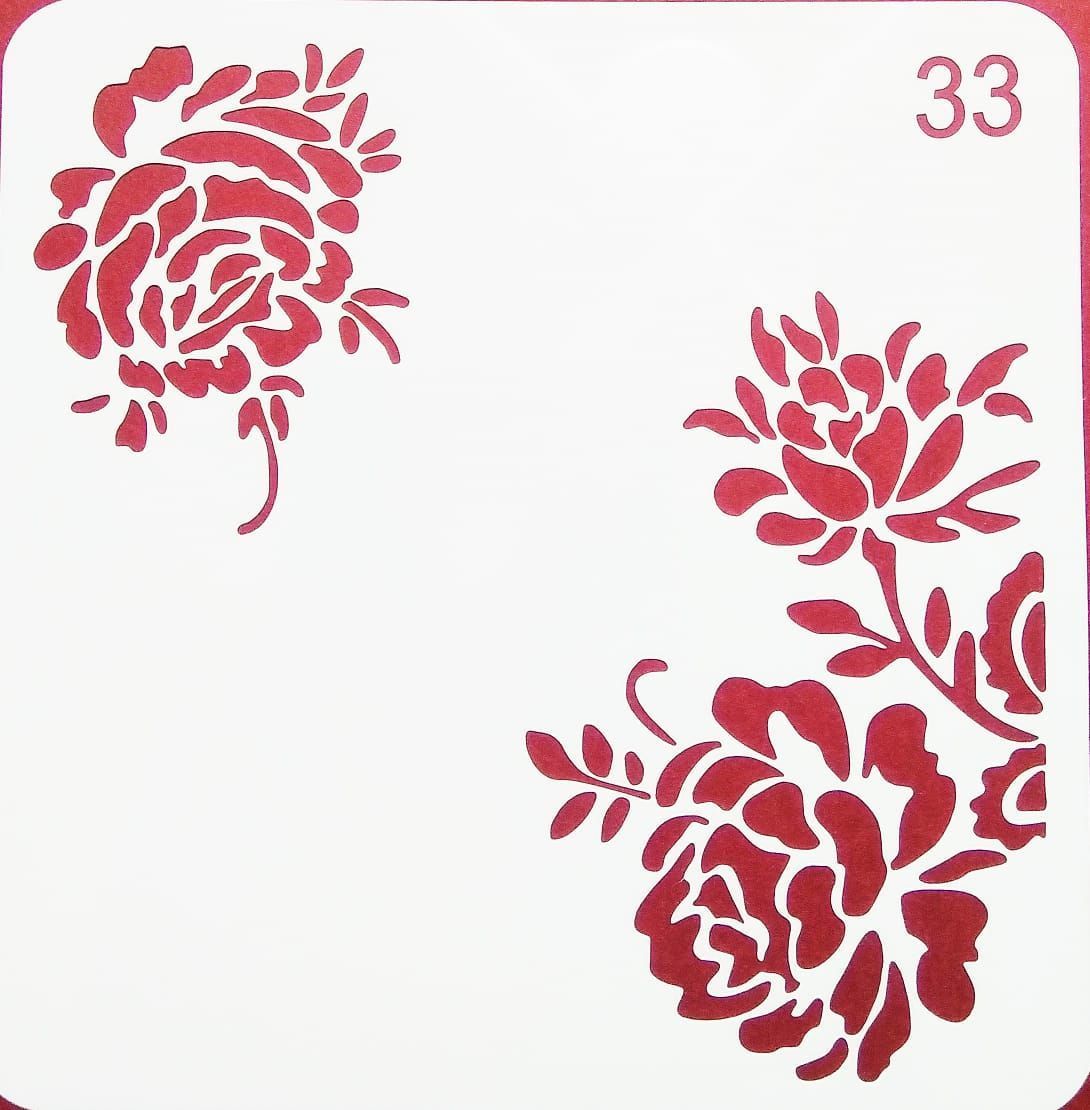 Imported Stencils- 5"*5"- Floral Corners