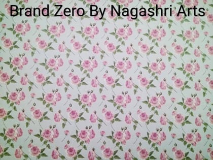 Brand Zero 120 Gsm Decoupage Paper - 23 Inches By 35 Inches Pack of 1 - Gray Background With Pink Roses Paper
