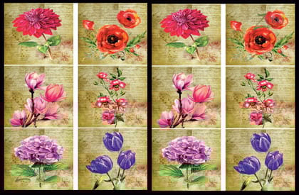 Brand Zero Luxury Speciality Decoupage Paper - Vintage Floral Love 2 Tiles
