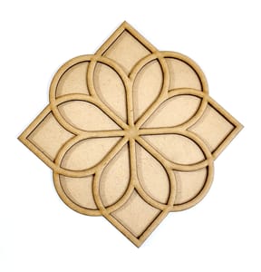 Brand Zero Double Layer MDF Rangoli Base - Design 1037 - Select Your Preference Of Size & Thickness