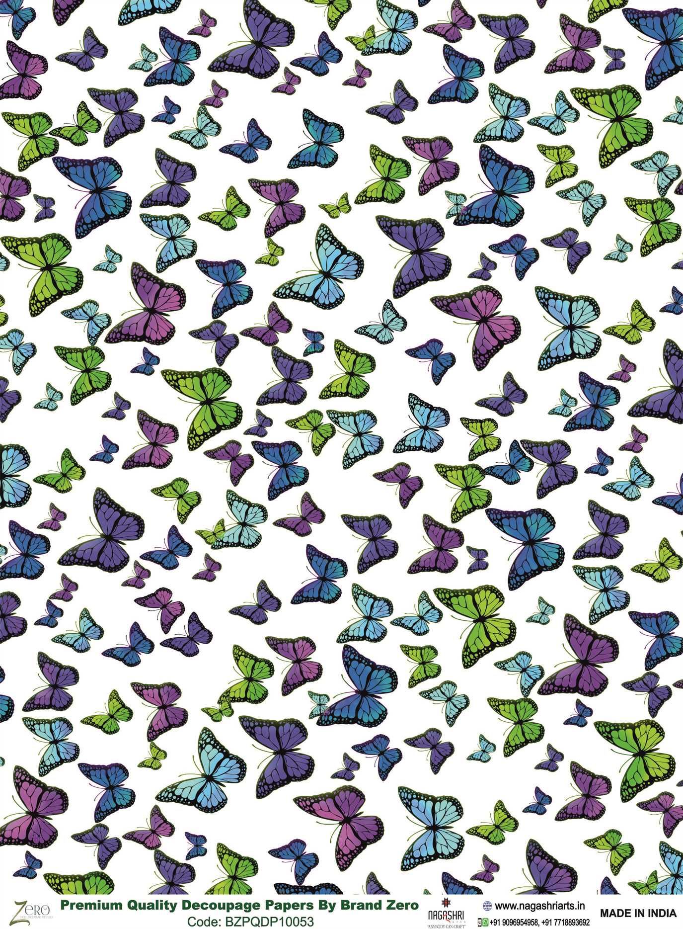 Brand Zero Premium Quality Decoupage Paper Pack of Two - Design Code: BZPQDP10053