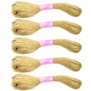 Jute Twine String 10 Meter Roll - Natural Color 2 Ply - 2mm Diameter Combo of 5 Pcs