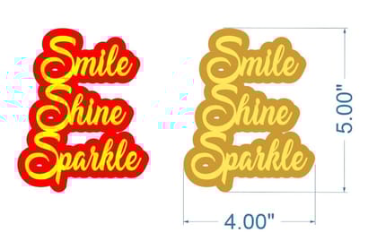 Brand Zero MDF Double Layered Quotes Fridge Magnet Design - Smile Shine Sparkle