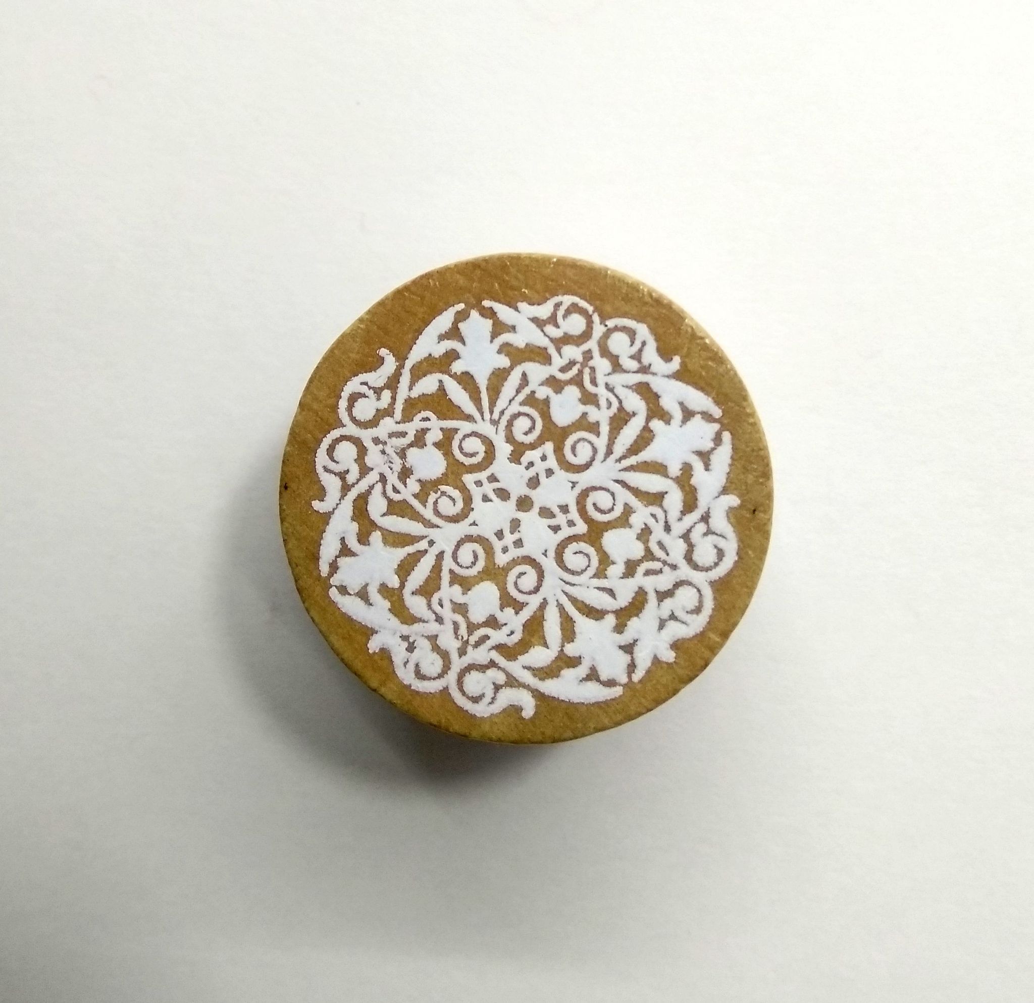 Wooden Block Stamp Round - Design 3