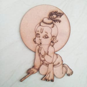 Brand Zero Pre Marked MDF Base - Laddu Gopal Design 1 - Select Your Preference Of Size & Thickness