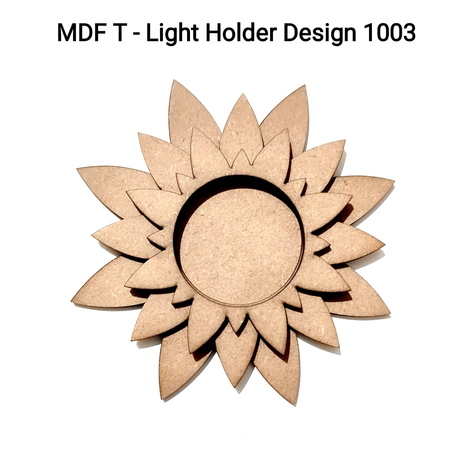 Brand Zero MDF Tea Light Holder Triple Layer - Design BZMDFTEALHDTL1003