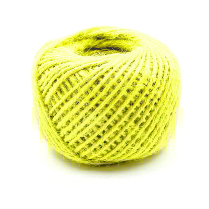 Jute Twine String 50 Meter Roll - Yellow Color 3 Ply - 2mm Diameter