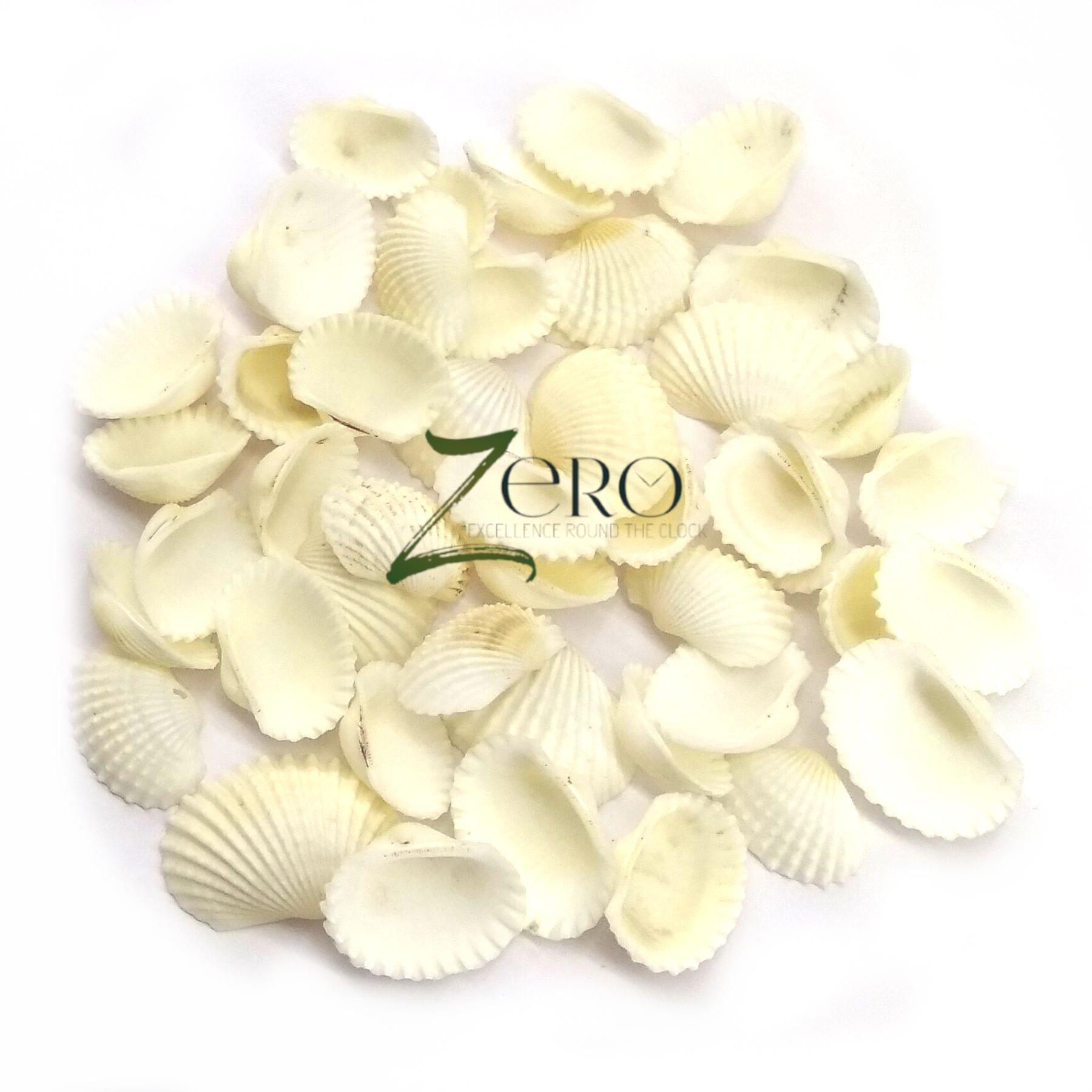 Brand Zero - White Small Curved Scallops Seashells - 20 Gms