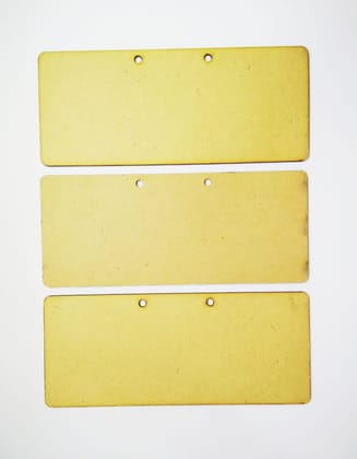 Brand Zero MDF Rectangle Name Plate With Holes - Pack of 3 Pcs