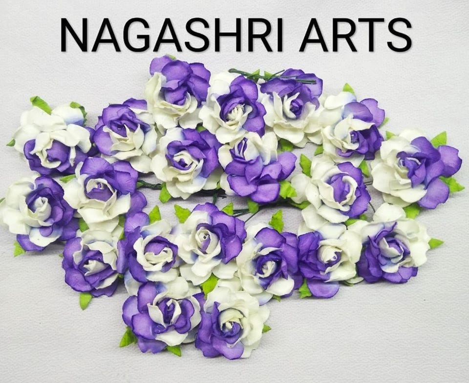 Brand Zero Mullburry flowers - Dark Voilet Colour -  Pack of 5 pcs