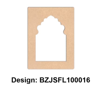 Brand Zero Plain MDF Diy Jharokha Base - Single Frame Layer - Design BZJSFL10016 - Select Your Preference Of Size & Thickness