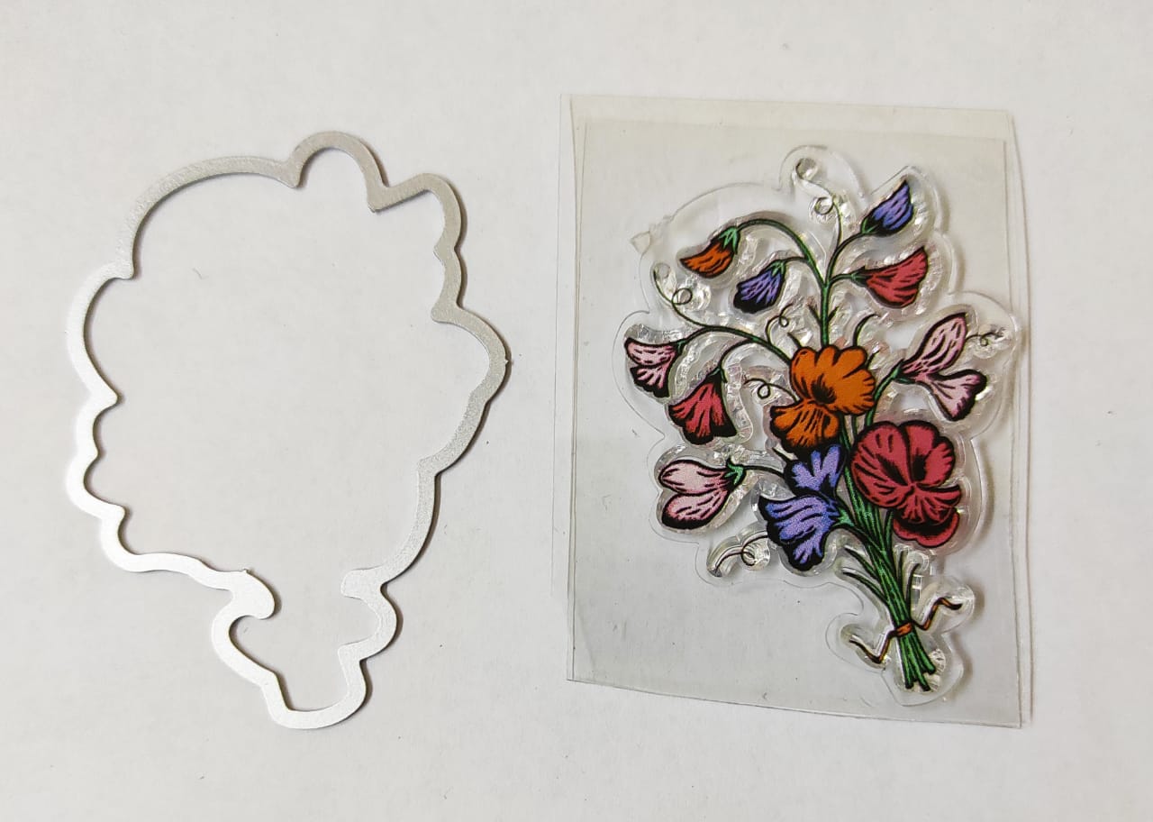 Combo Of Clear Stamps Imported And Die- Rosa