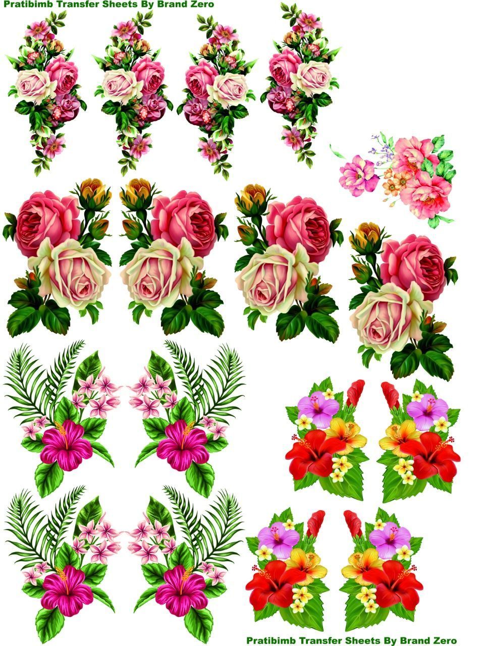 Brand Zero Pratibimb Transfer Sheets - Flora