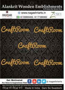 Brand Zero MDF Script Cutout Craftroom 1 - Pack of 5 Pcs - Size: 2.0 Inches by 0.6 Inches And 2.5 mm Thick