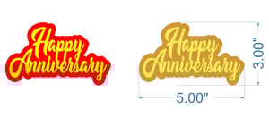 Brand Zero MDF Double Layered Quotes Fridge Magnet Design - Happy Anniversary
