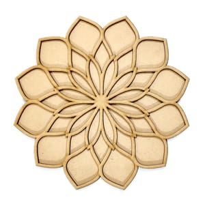 Brand Zero Double Layer MDF Rangoli Base - Design 1008 - Select Your Preference Of Size & Thickness