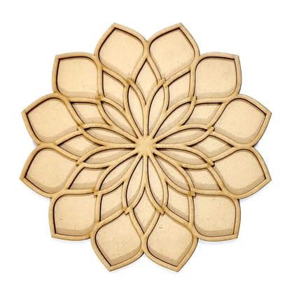 Brand Zero Double Layer MDF Rangoli Base - Design 1008 - Select Your Preference Of Size & Thickness