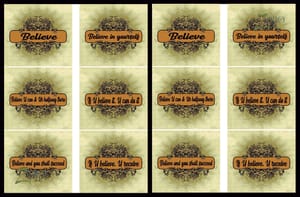 Brand Zero Luxury Speciality Decoupage Paper - Believe Quotes 1 Tiles