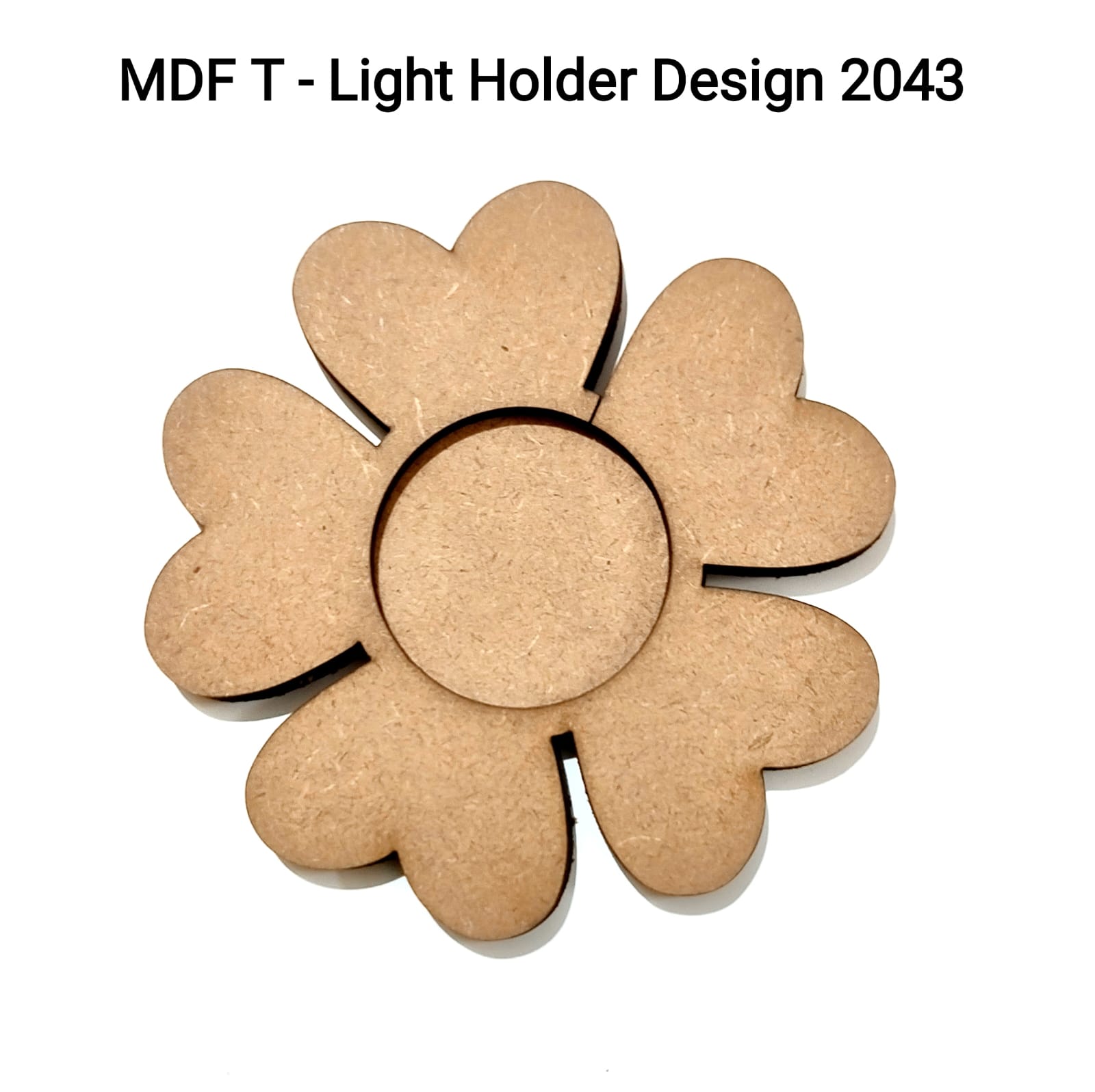 Brand Zero MDF Tea Light Holder Double Layer - Design BZMDFTEALHDDL2043