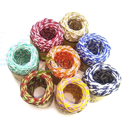 Double Color Paper Twine String 10 Meter Roll - 8 Assorted Color of 2 Ply - 2mm Diameter