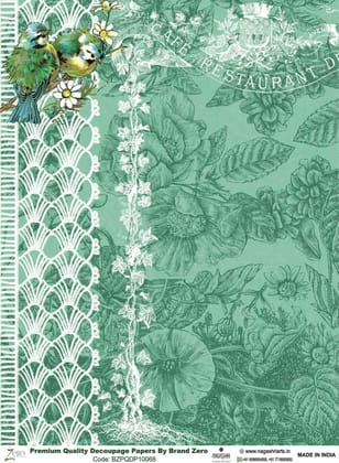 Brand Zero Premium Quality Decoupage Paper Pack of Two - Design Code: BZPQDP10068