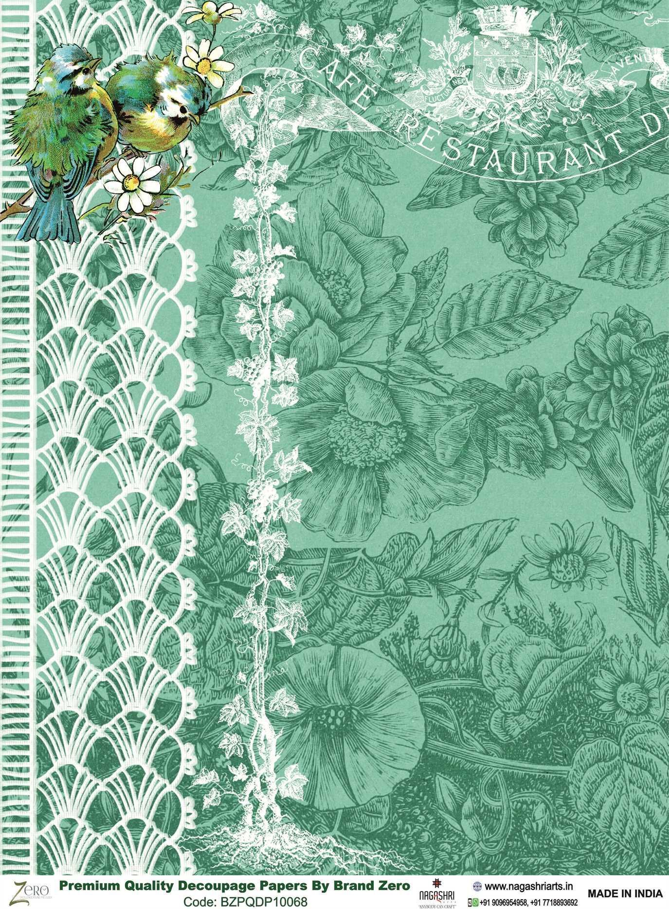 Brand Zero Premium Quality Decoupage Paper Pack of Two - Design Code: BZPQDP10068