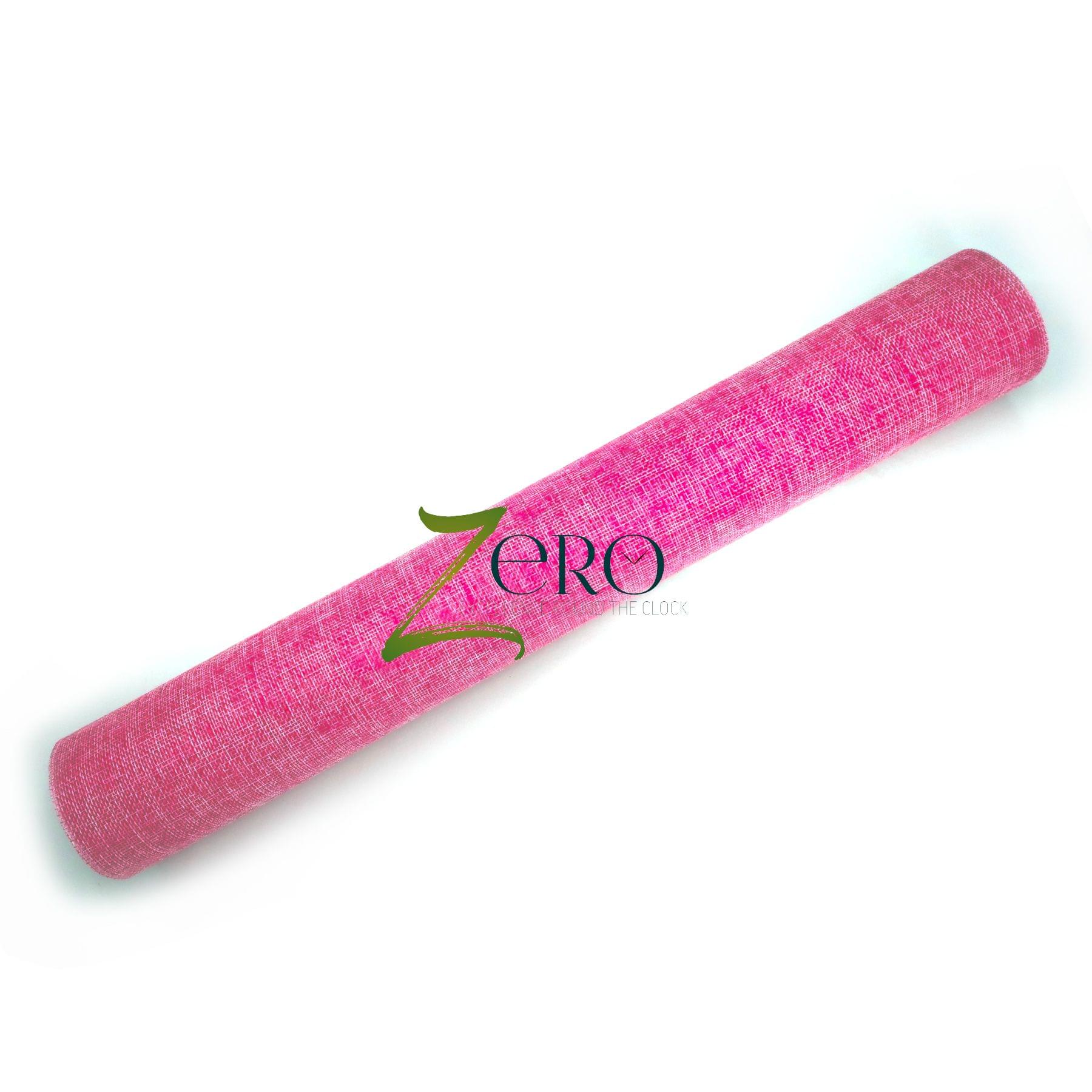 Natural Jute Burlap Mesh Fabric Sheet Roll - 19 Inches By 197 Inches - Magenta Color