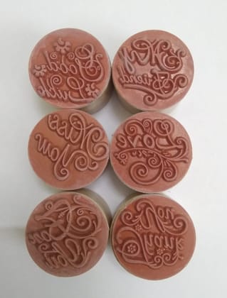 Wooden Block Stamp Round -Sentiment Design 1 - Thank You