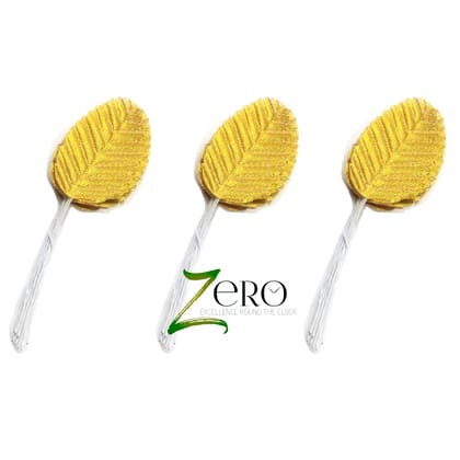 Bunch of 30 Pcs Hand Made Fabric Leaves - Gold Color