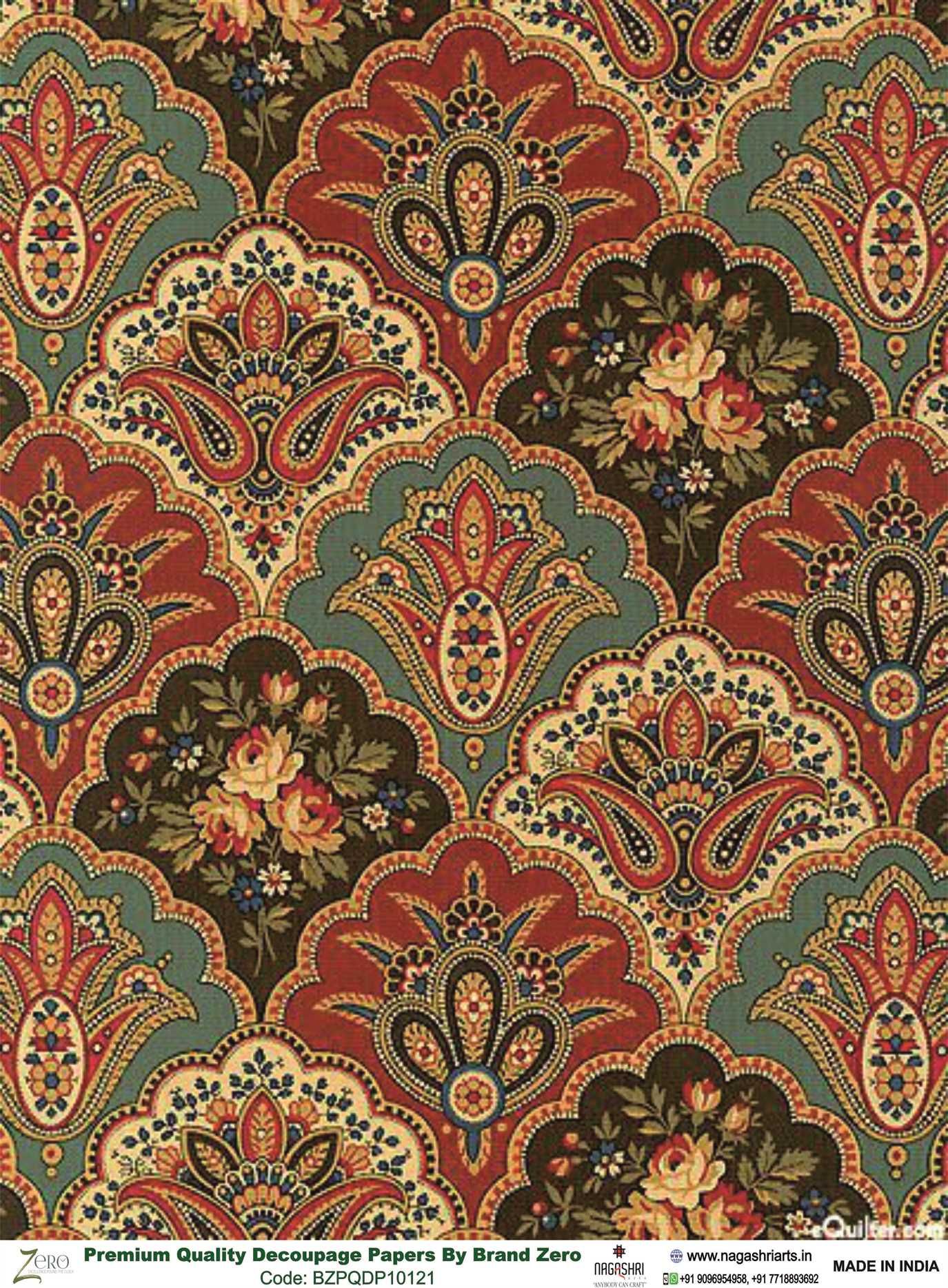 Brand Zero Premium Quality Decoupage Paper Pack of Two - Design Code: BZPQDP10121