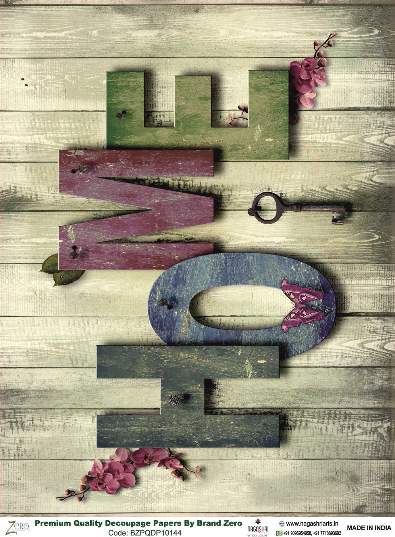 Brand Zero Premium Quality Decoupage Paper Pack of Two - Design Code: BZPQDP10144