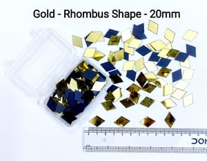 Gold Mirror Cutouts for Lippan Art - Rhombus Shape - 20mm - Select Your Quantity Gold Mirror Cutouts for Lippan Art - Rhombus Shape - 20mm - Select Your Quantity