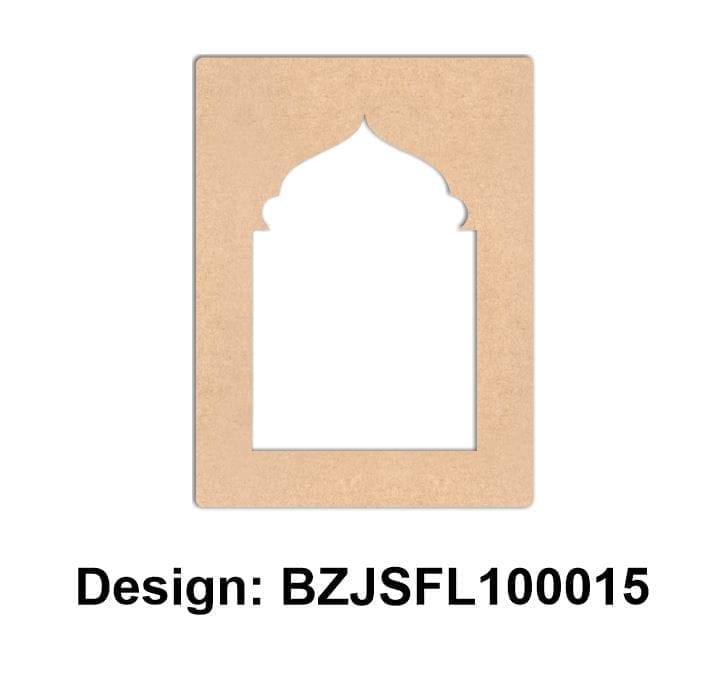 Brand Zero Plain MDF Diy Jharokha Base - Single Frame Layer - Design BZJSFL10015 - Select Your Preference Of Size & Thickness