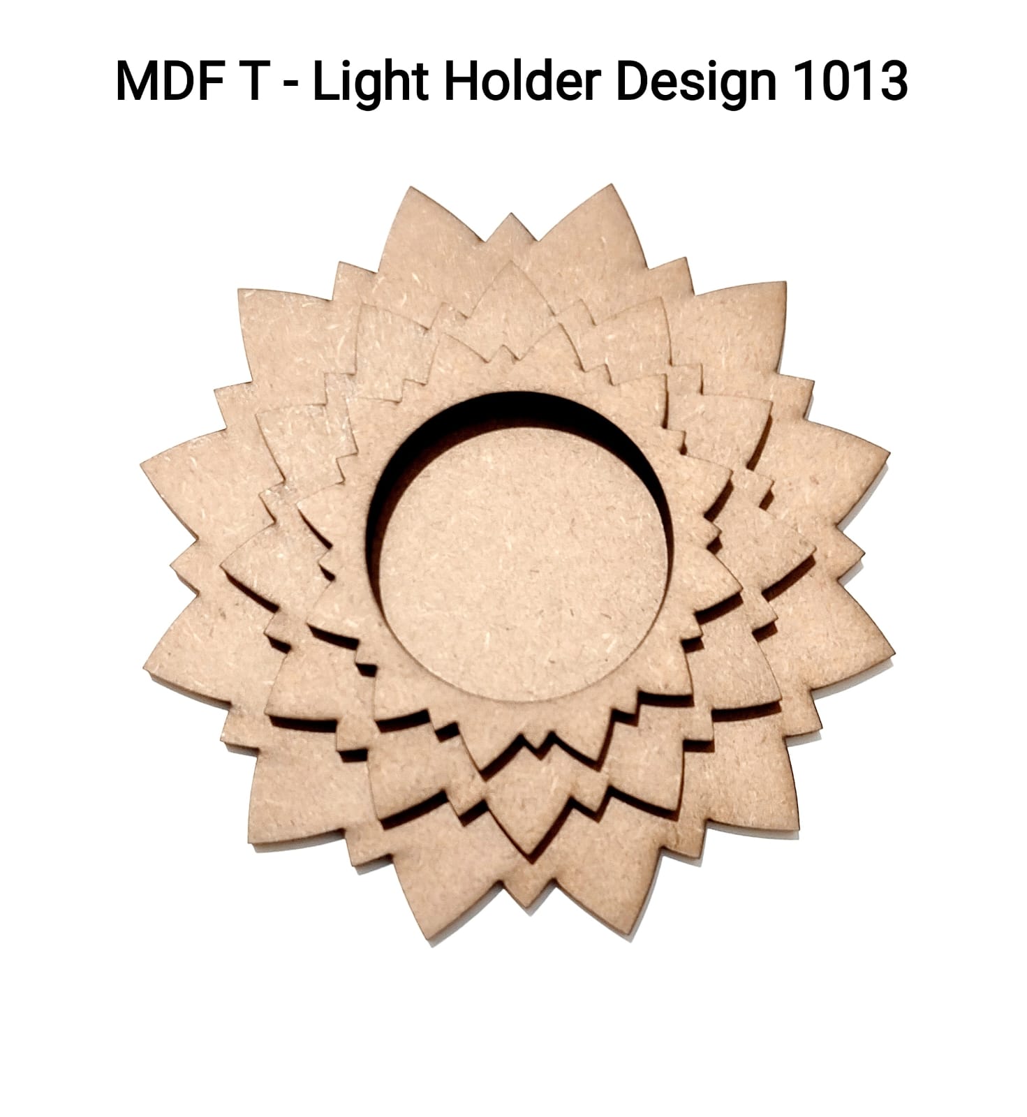 Brand Zero MDF Tea Light Holder Triple Layer - Design BZMDFTEALHDTL1013