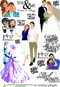 Brand Zero Pratibimb Transfer Sheets - BZPTS1008-You And Me