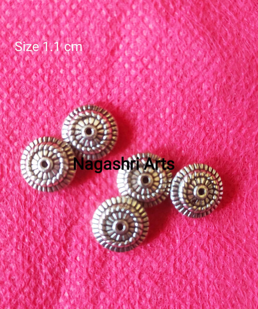 Brand Zero Metal Charms - German Silver Beads Pack of 5 Pcs