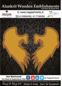 Brand Zero MDF Angle Feather Coaster With Border Frame D1 - Pack of 2 Pairs