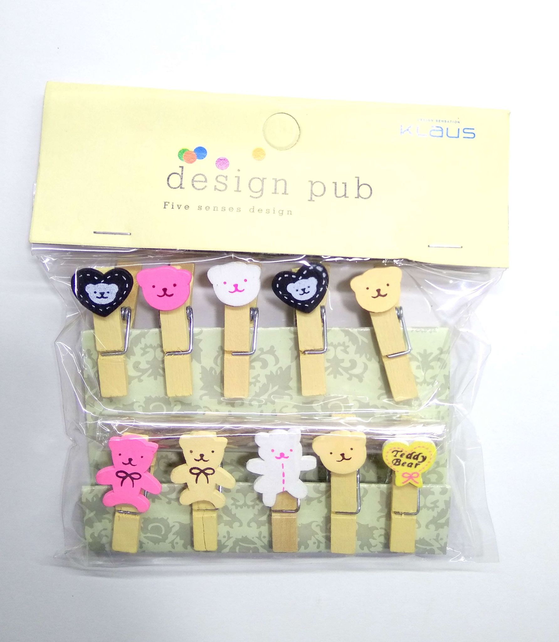Wooden Photo Clips - Teddy Bear - 10 Pcs Set