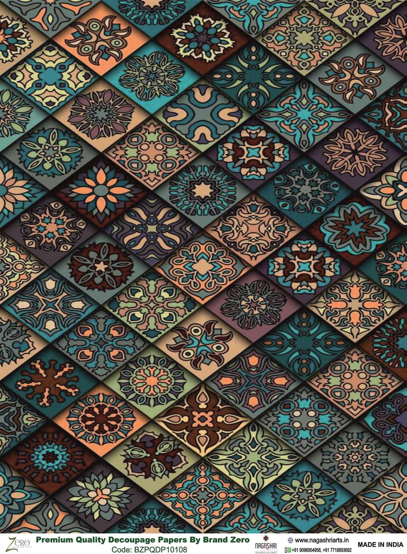 Brand Zero Premium Quality Decoupage Paper Pack of Two - Design Code: BZPQDP10108