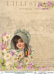 Brand Zero Premium Quality Decoupage Paper Pack of Two - Design Code: BZPQDP10035