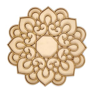 Brand Zero Double Layer MDF Rangoli Base - Design 1009 - Select Your Preference Of Size & Thickness