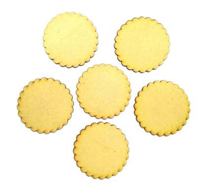 Brand Zero MDF Scallop Cutie Pie Coasters - 6 pcs