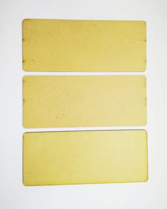 Brand Zero MDF Rectangle Name Plate Without Holes - Pack of 3 Pcs