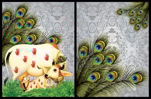 Brand Zero Luxury Speciality Decoupage Paper - Pichwai Cow 2