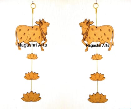 Brand Zero Pichwai Cow Cutouts Combo of Face Facing Right Side And Face Facing Left Side